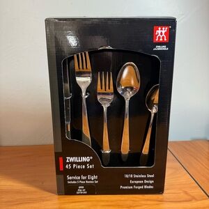 ZWILLING J.A. Henckels Opus 18/10 Stainless Steel Flatware Silverware 45 Piece